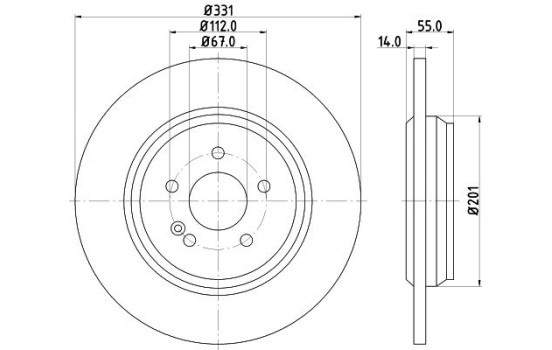 Brake disc 8DD 355 107-241 Hella