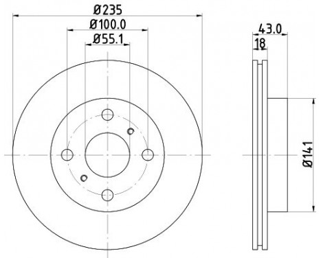 Brake disc 8DD 355 107-281 Hella