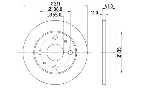 Brake disc 8DD 355 107-291 Hella