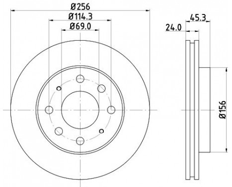 Brake disc 8DD 355 107-321 Hella