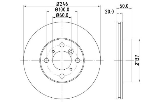 Brake Disc 8DD 355 107-391 Hella