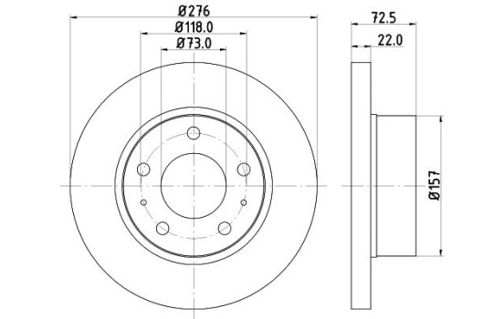 Brake Disc 8DD 355 107-401 Hella