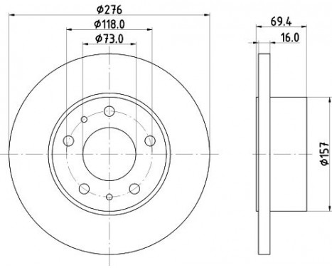 Brake Disc 8DD 355 107-411 Hella