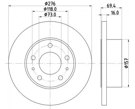 Brake Disc 8DD 355 107-421 Hella