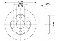 Brake disc 8DD 355 107-561 Hella