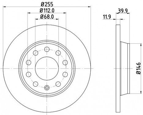 Brake disc 8DD 355 107-561 Hella