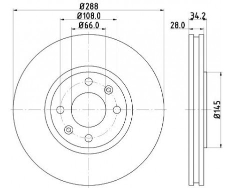 Brake disc 8DD 355 107-841 Hella