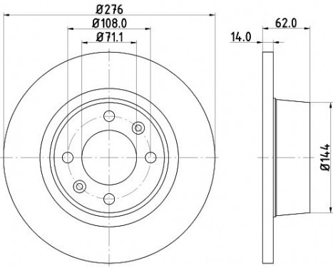 Brake disc 8DD 355 107-851 Hella