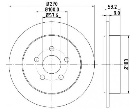 Brake disc 8DD 355 107-921 Hella