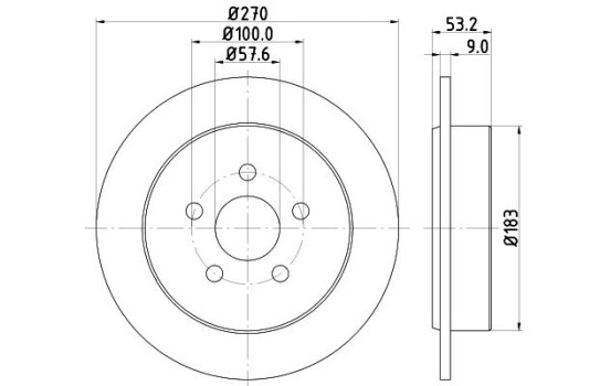 Brake disc 8DD 355 107-921 Hella