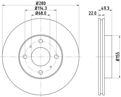 Brake Disc 8DD 355 107-991 Hella