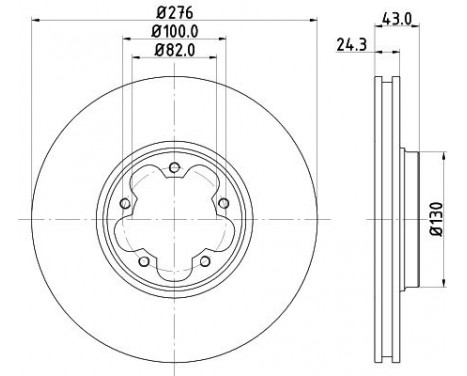 Brake disc 8DD 355 108-121 Hella