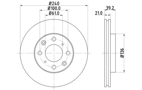 Brake Disc 8DD 355 108-151 Hella