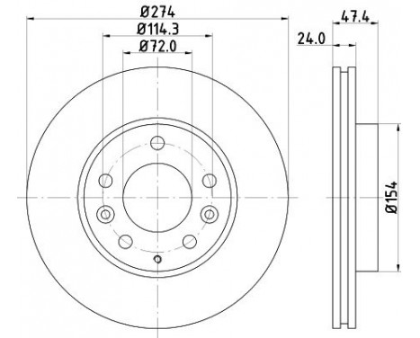 Brake Disc 8DD 355 108-161 Hella