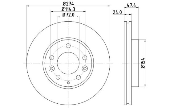 Brake Disc 8DD 355 108-161 Hella