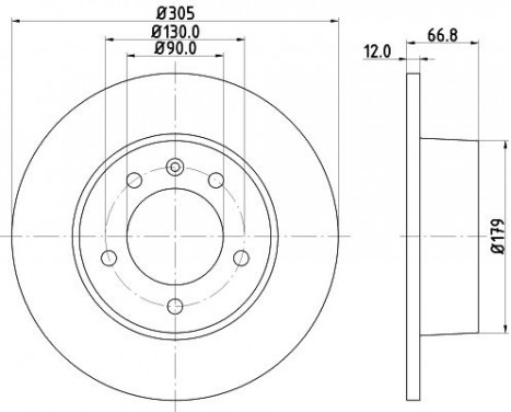 Brake disc 8DD 355 108-291 Hella