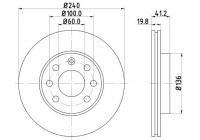 Brake disc 8DD 355 108-331 Hella
