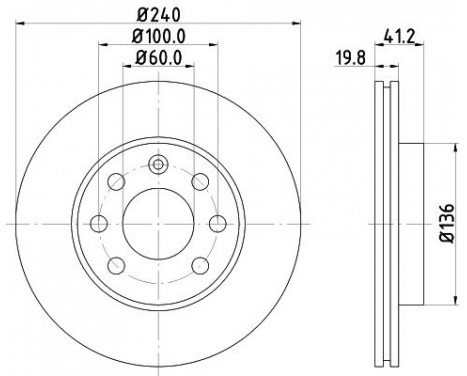 Brake disc 8DD 355 108-331 Hella