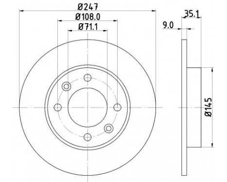 Brake disc 8DD 355 108-391 Hella