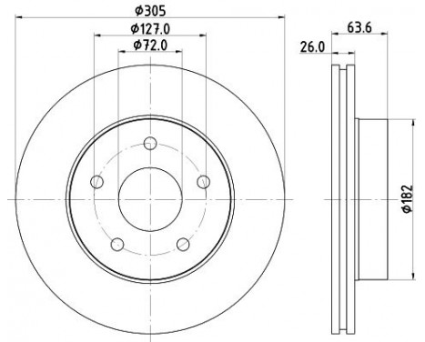 Brake disc 8DD 355 108-601 Hella