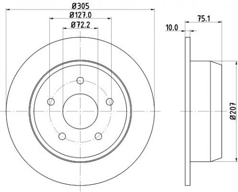 Brake disc 8DD 355 108-611 Hella