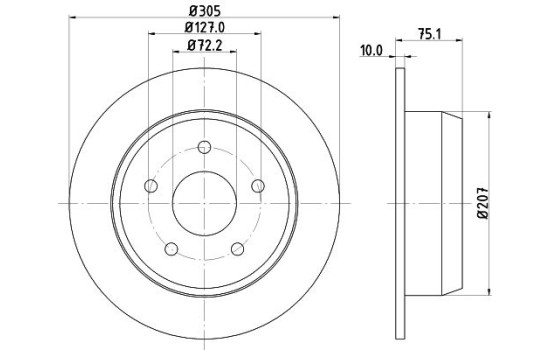 Brake disc 8DD 355 108-611 Hella