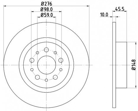 Brake Disc 8DD 355 108-731 Hella