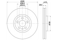 Brake disc 8DD 355 108-761 Hella