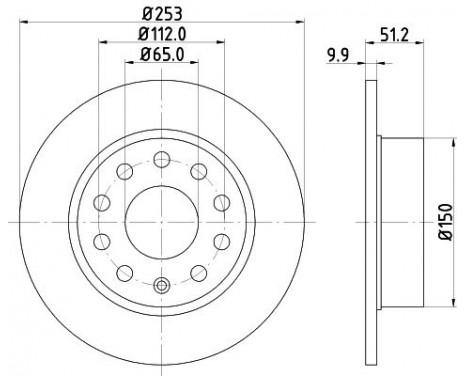 Brake disc 8DD 355 109-601 Hella