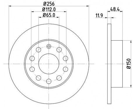 Brake disc 8DD 355 109-641 Hella