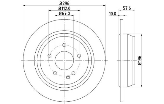 Brake disc 8DD 355 110-091 Hella