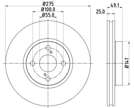 Brake disc 8DD 355 110-451 Hella