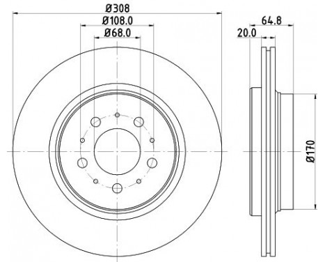 Brake disc 8DD 355 110-611 Hella