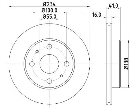 Brake Disc 8DD 355 110-701 Hella