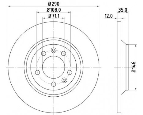 Brake disc 8DD 355 110-801 Hella