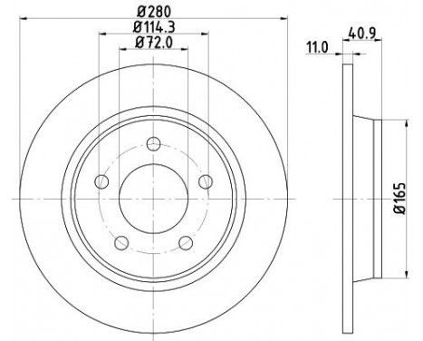 Brake Disc 8DD 355 110-911 Hella