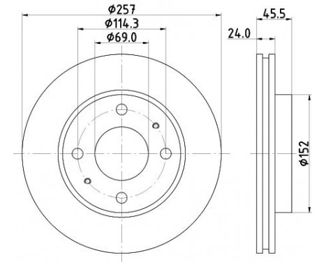 Brake disc 8DD 355 110-931 Hella