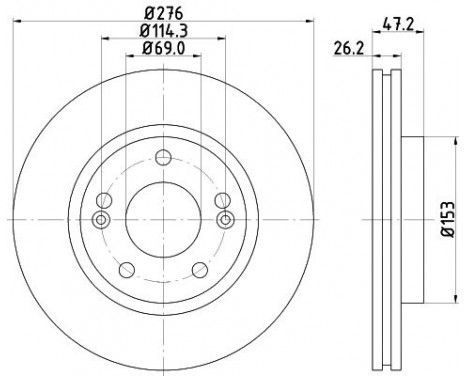 Brake Disc 8DD 355 110-951 Hella