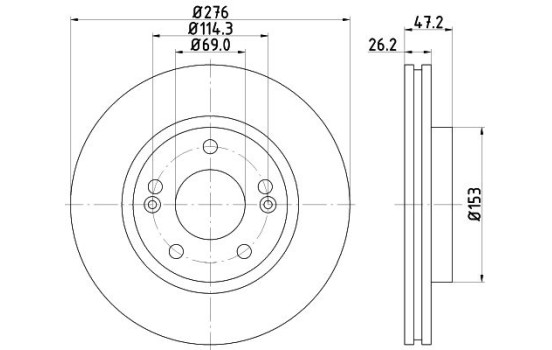 Brake Disc 8DD 355 110-951 Hella