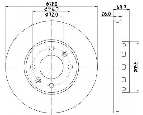 Brake Disc 8DD 355 111-021 Hella