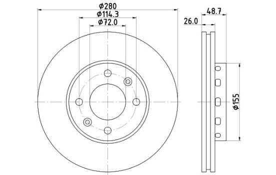 Brake Disc 8DD 355 111-021 Hella