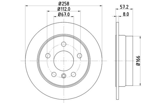 Brake disc 8DD 355 111-101 Hella