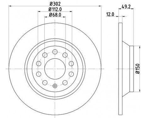 Brake disc 8DD 355 111-181 Hella