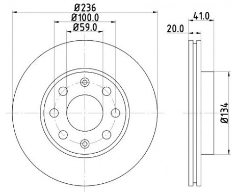 Brake disc 8DD 355 111-341 Hella