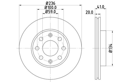 Brake disc 8DD 355 111-341 Hella