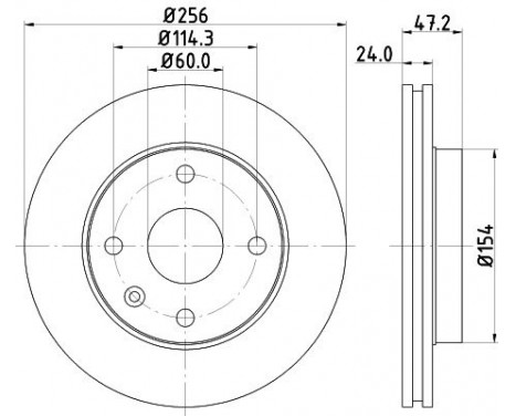 Brake disc 8DD 355 111-351 Hella