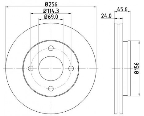 Brake disc 8DD 355 111-511 Hella