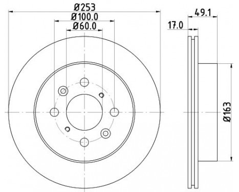 Brake disc 8DD 355 111-591 Hella