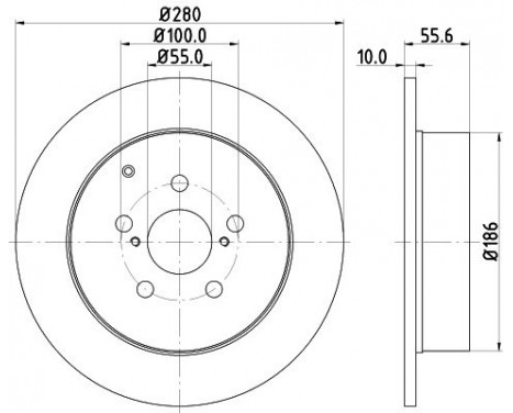 Brake disc 8DD 355 111-671 Hella