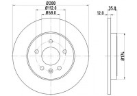 Brake disc 8DD 355 111-811 Hella